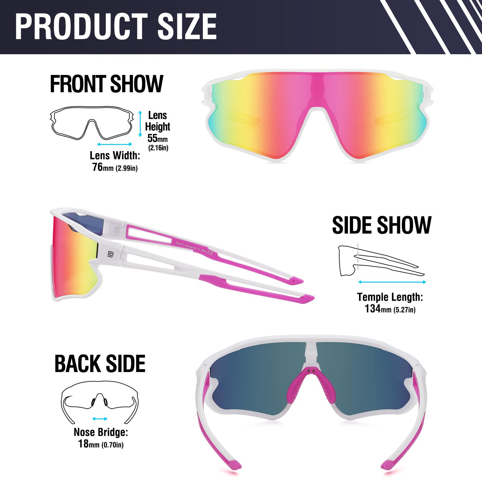 DUCO Polarized Sports Sunglasses Baseball Men Women Running Glasses UV400 Protection Cycling Softball Beach Volleyball DC0023 - Image 3